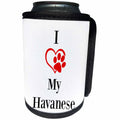 3dRose BrooklynMeme Pet Sayings - I love my Havanese - Can Cooler Bottle Wrap (cc_265254)