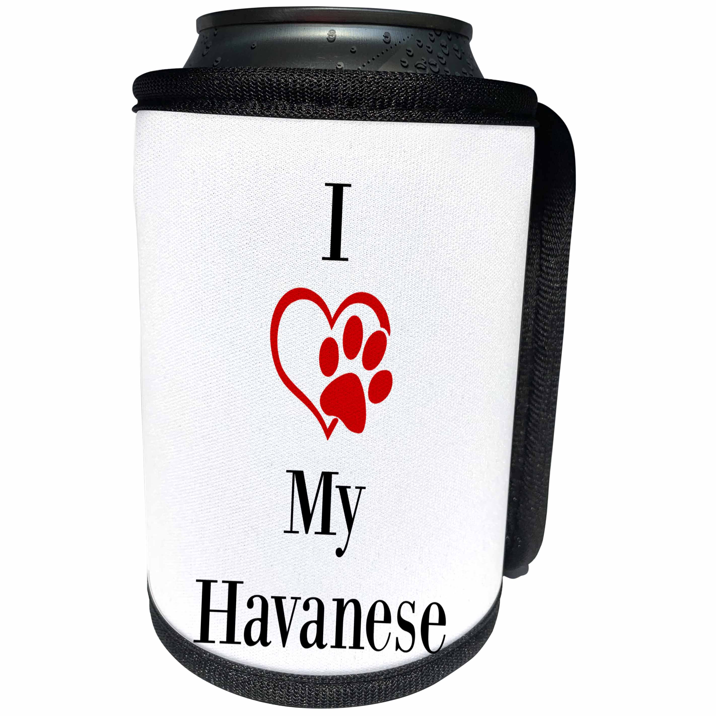 3dRose BrooklynMeme Pet Sayings - I love my Havanese - Can Cooler Bottle Wrap (cc_265254)