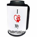 3dRose BrooklynMeme Pet Sayings - I love my Pomeranian - Can Cooler Bottle Wrap (cc_265255)