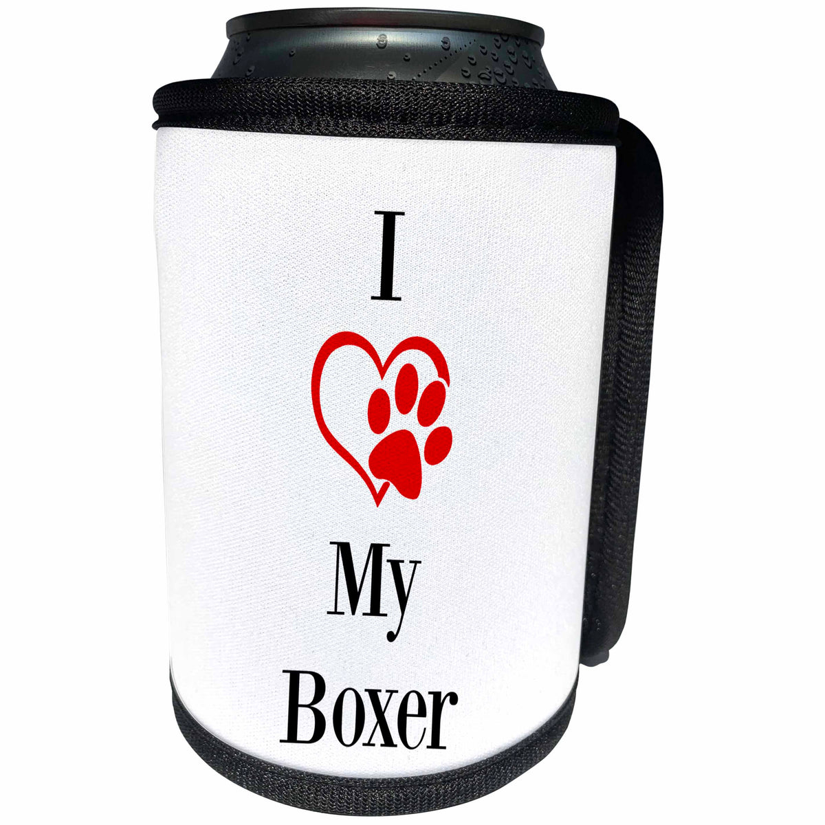 3dRose BrooklynMeme Pet Sayings - I love my Boxer - Can Cooler Bottle Wrap (cc_265257)