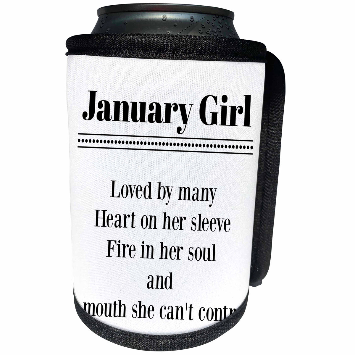 3dRose BrooklynMeme Sayings - January Girl - Can Cooler Bottle Wrap (cc_265260)