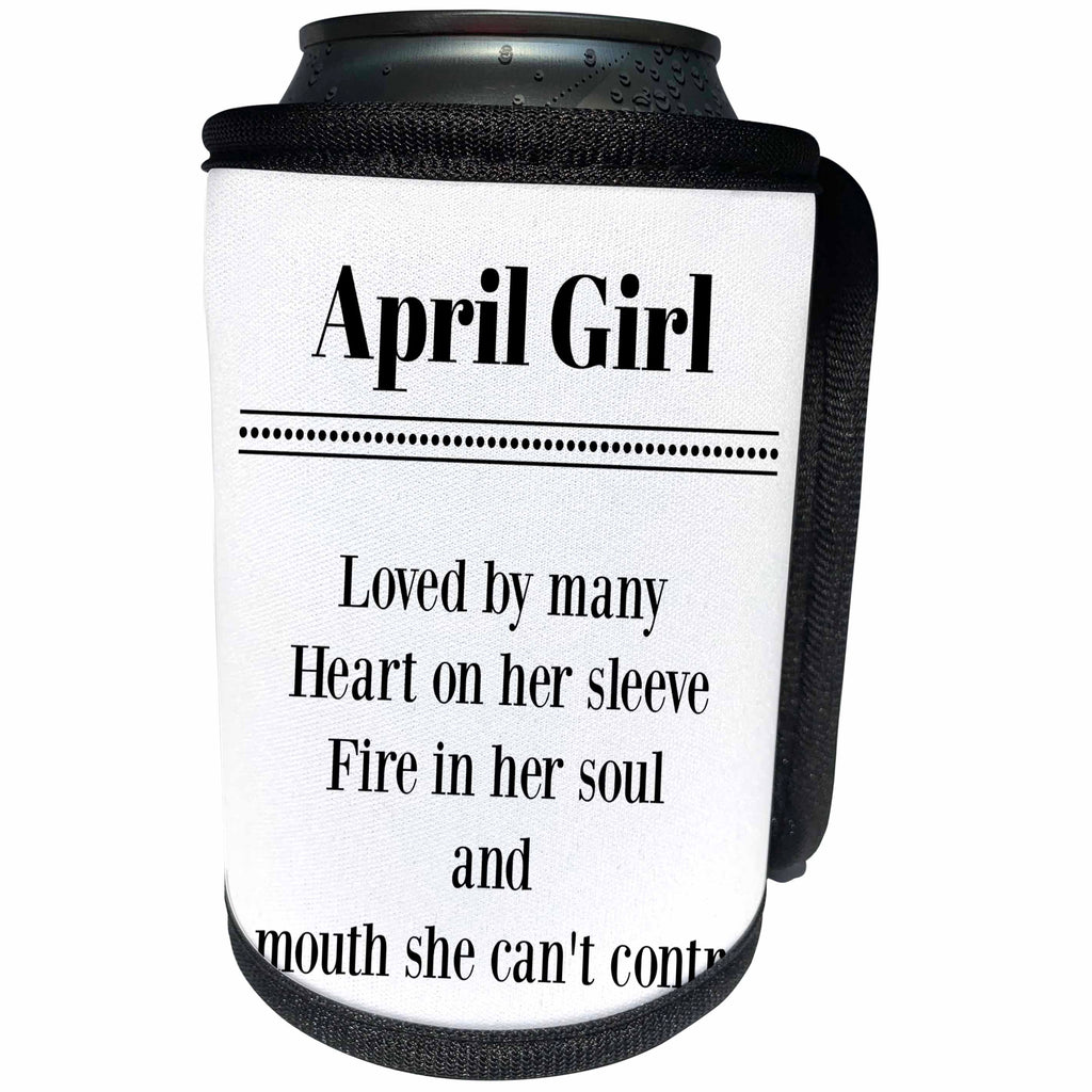 3dRose BrooklynMeme Sayings - April Girl - Can Cooler Bottle Wrap (cc_265263)