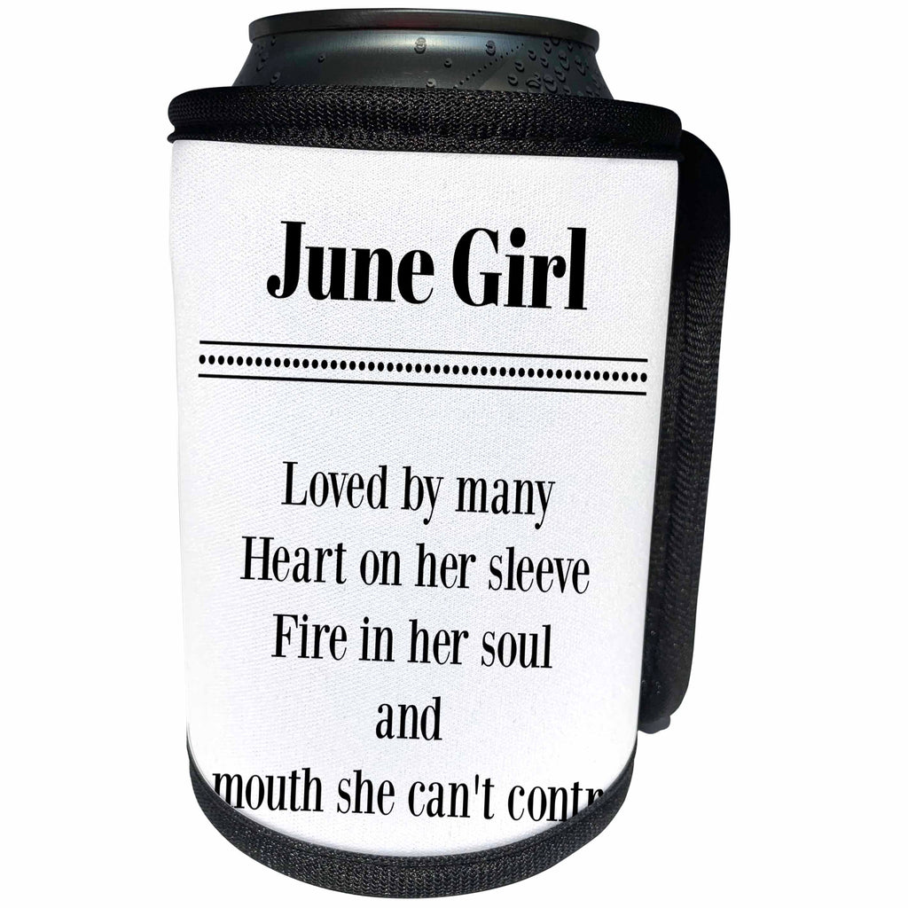 3dRose BrooklynMeme Sayings - June Girl - Can Cooler Bottle Wrap (cc_265265)