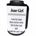 3dRose BrooklynMeme Sayings - June Girl - Can Cooler Bottle Wrap (cc_265265)