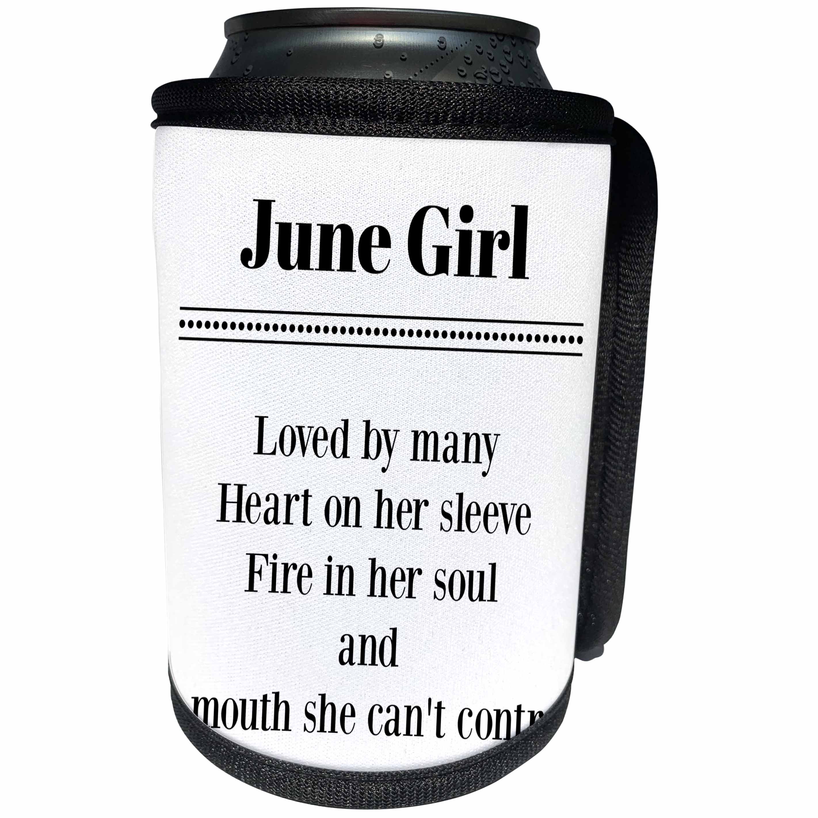3dRose BrooklynMeme Sayings - June Girl - Can Cooler Bottle Wrap (cc_265265)