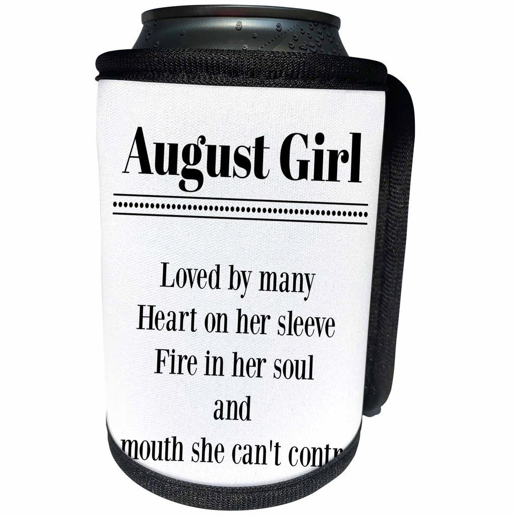 3dRose BrooklynMeme Sayings - August Girl - Can Cooler Bottle Wrap (cc_265267)