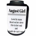 3dRose BrooklynMeme Sayings - August Girl - Can Cooler Bottle Wrap (cc_265267)