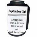 3dRose BrooklynMeme Sayings - September Girl - Can Cooler Bottle Wrap (cc_265268)