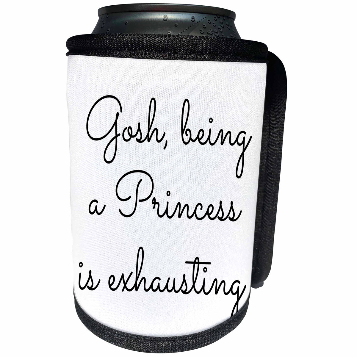 3dRose BrooklynMeme Sayings - Gosh being a Princess is exhausting - Can Cooler Bottle Wrap (cc_265279)