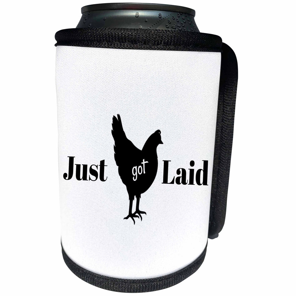 3dRose BrooklynMeme Funny Sayings - Just got laid - Can Cooler Bottle Wrap (cc_265281)