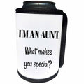 3dRose BrooklynMeme Sayings - Im an Aunt what makes you special - Can Cooler Bottle Wrap (cc_265311)