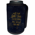3dRose Uta Naumann Sayings and Typography - Twinkle Little Star- Gold Winter Quote - Can Cooler Bottle Wrap (cc_265377)