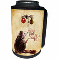 3dRose Uta Naumann Watercolor Animal Illustration - Autumnal Good Stuff Quote and Fruits Animal Illustration-Hedgehog - Can Cooler Bottle Wrap (cc_265390)