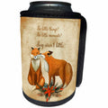 3dRose Uta Naumann Watercolor Animal Illustration - Autumn Fox Love and Quote Little Things Orange Illustration - Can Cooler Bottle Wrap (cc_265400)