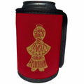 3dRose Uta Naumann Watercolor Merry Christmas - Red and Gold Christmas Angel Ornament and Saying- Choirs of Angels - Can Cooler Bottle Wrap (cc_265424)