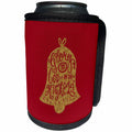 3dRose Uta Naumann Watercolor Merry Christmas - Festive Red and Gold Christmas Bell Ornament and Saying- Glory of God - Can Cooler Bottle Wrap (cc_265425)
