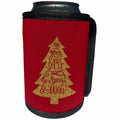 3dRose Uta Naumann Watercolor Merry Christmas - Red and Gold Christmas Tree Ornament and Saying-Days Merry and Bright - Can Cooler Bottle Wrap (cc_265426)