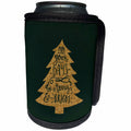 3dRose Uta Naumann Watercolor Merry Christmas - Green and Gold Christmas Tree Ornament Saying-Days Merry and Bright - Can Cooler Bottle Wrap (cc_265431)
