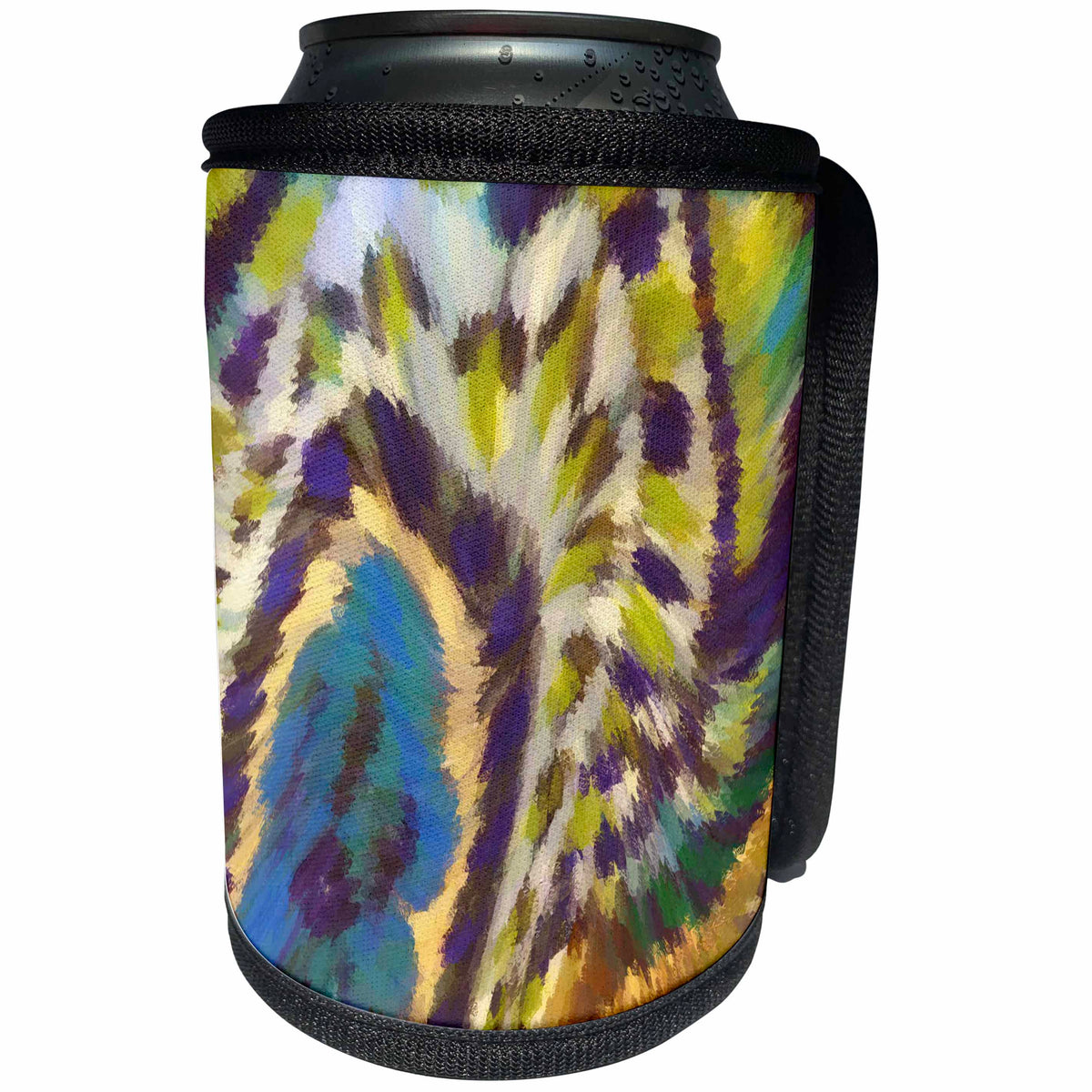 3dRose Florene Abstract Pattern - Abstract Peacock feather - Can Cooler Bottle Wrap (cc_26544)