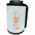 3dRose Uta Naumann Watercolor Merry Christmas - Stay Wild Fox -Winter Animal Christmas Illustration and Saying - Can Cooler Bottle Wrap (cc_265441)