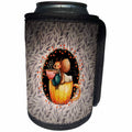 3dRose Uta Naumann Watercolor Animal Illustration - Illustration- Animal Cute Hamster is Drinking Tea in Hollow at Night - Can Cooler Bottle Wrap (cc_265460)