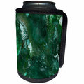 3dRose Uta Naumann Luxury Gemstone Marble Background - Malachite Green and Silver Blush Gemstone Ink Marble - Can Cooler Bottle Wrap (cc_265465)
