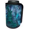 3dRose Uta Naumann Luxury Gemstone Marble Background - Blue and Teal Ombre Gemstone Ink Glitter Marble - Can Cooler Bottle Wrap (cc_265468)