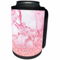 3dRose Uta Naumann Luxury Gemstone Marble Background - Chic Trendy Girly Pink Blush Rose Glitter Gemstone Marble - Can Cooler Bottle Wrap (cc_265470)