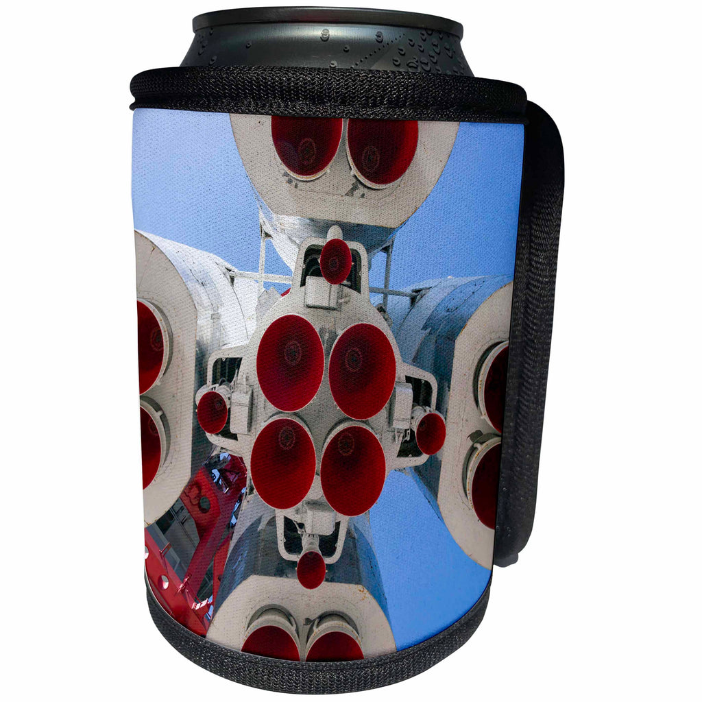 3dRose Alexis Photography - Transport - Red nozzles of the vintage rocket - Can Cooler Bottle Wrap (cc_265511)