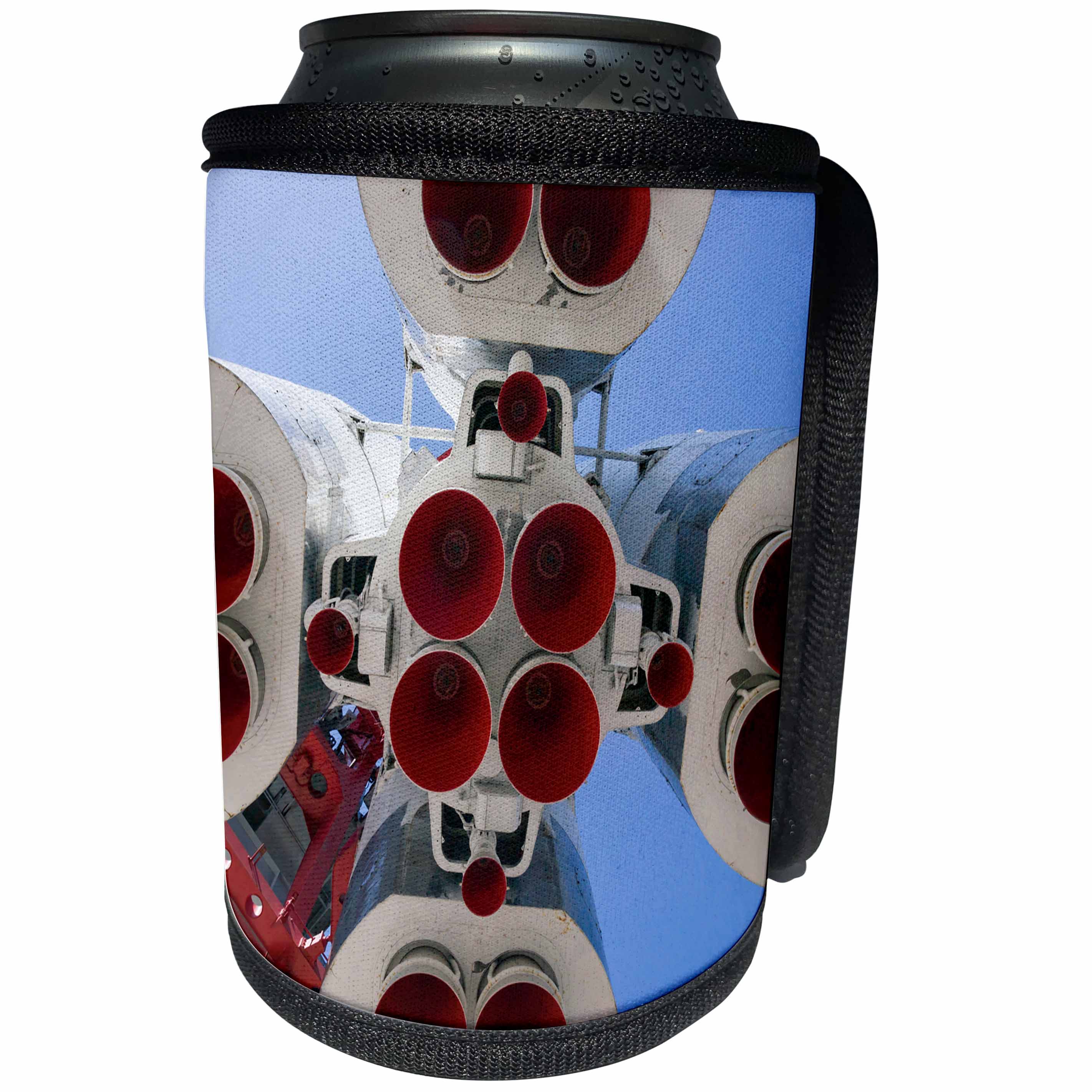 3dRose Alexis Photography - Transport - Red nozzles of the vintage rocket - Can Cooler Bottle Wrap (cc_265511)