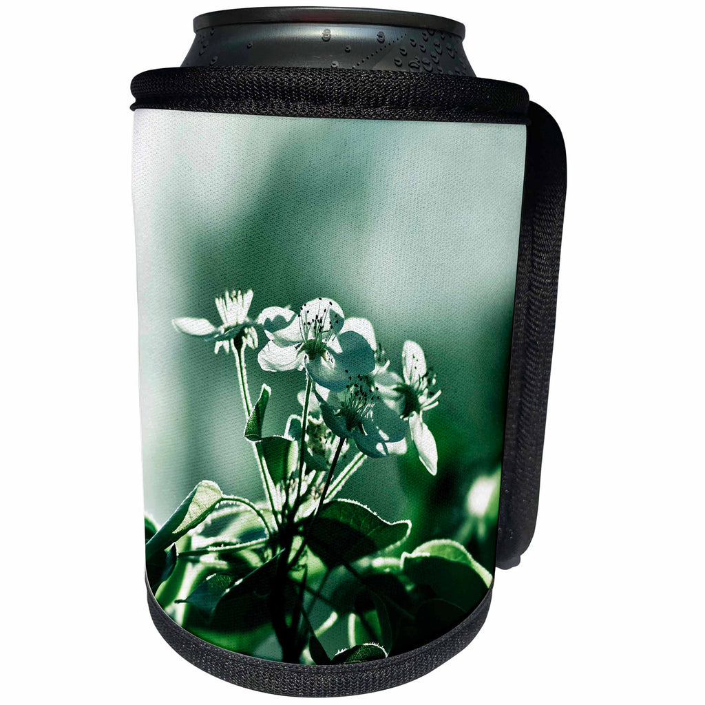 3dRose Alexis Photography - Flowers - Bunch of cherry flowers on dark green background - Can Cooler Bottle Wrap (cc_265541)