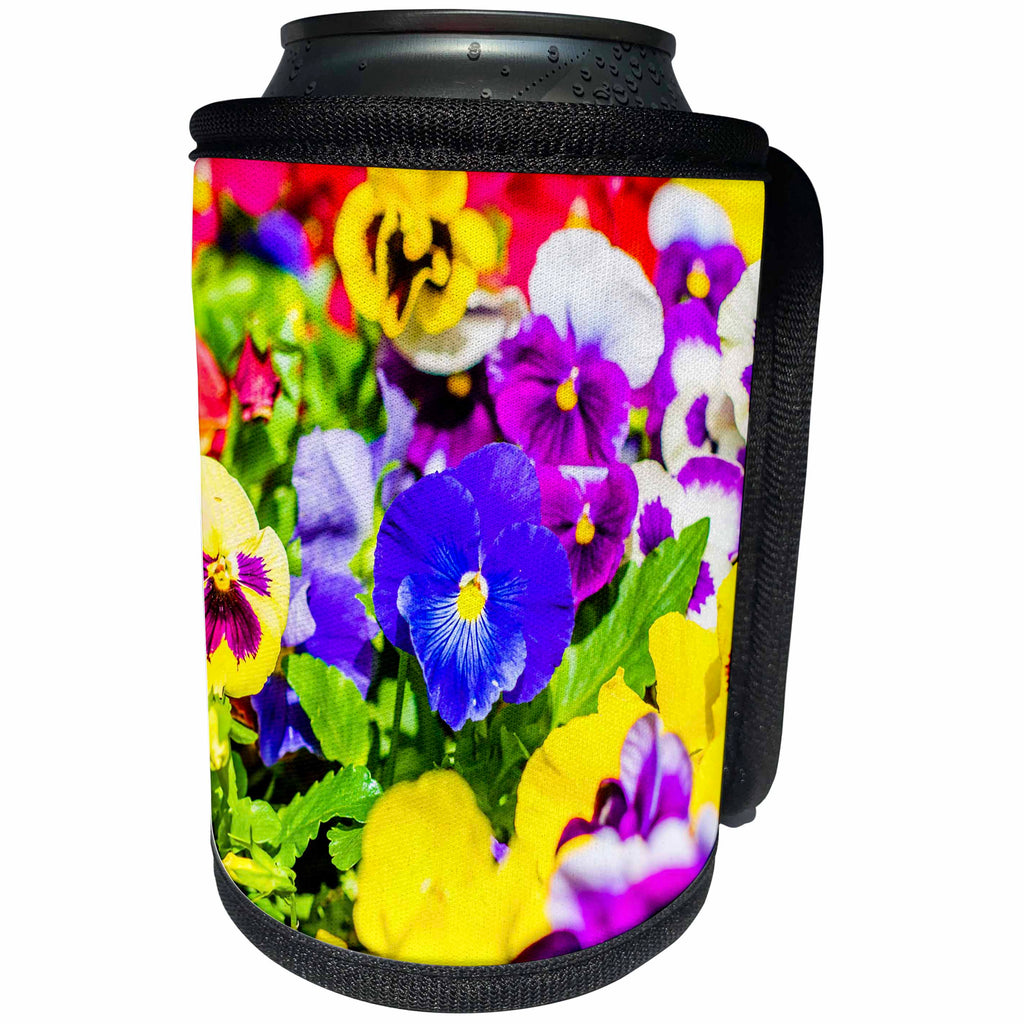 3dRose Alexis Photography - Flowers - Viola tricolor flowers - Can Cooler Bottle Wrap (cc_265547)