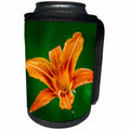 3dRose Alexis Photography - Flowers Lily - Closeup view of an orange lily flower on green - Can Cooler Bottle Wrap (cc_265582)