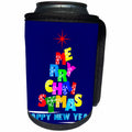 3dRose Alexis Design - Holidays Christmas - Typography Christmas tree Merry Christmas and Happy New Year - Can Cooler Bottle Wrap (cc_265623)