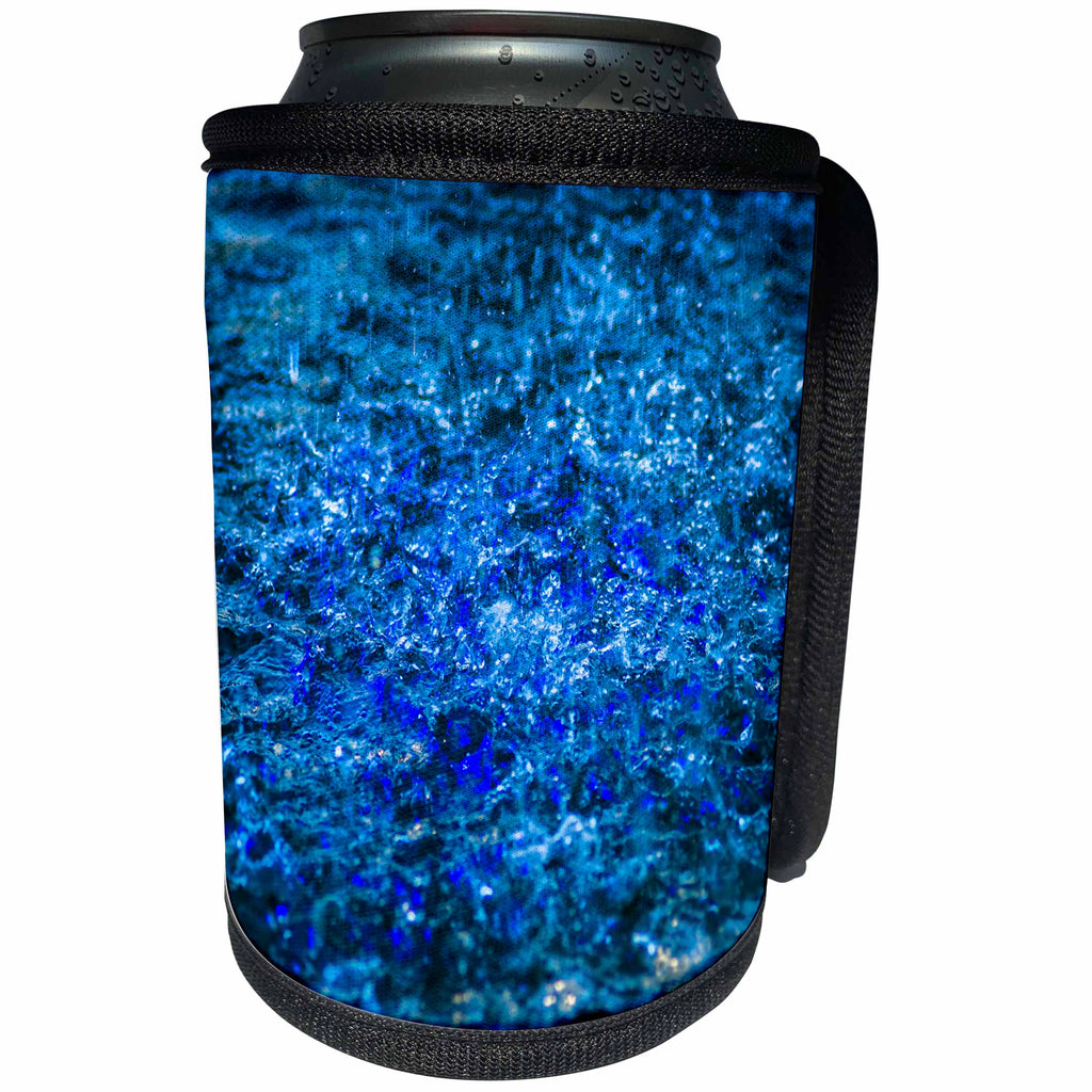 3dRose Alexis Photography - Texture Water - Watercolor, color of water, navy blue light - Can Cooler Bottle Wrap (cc_265644)