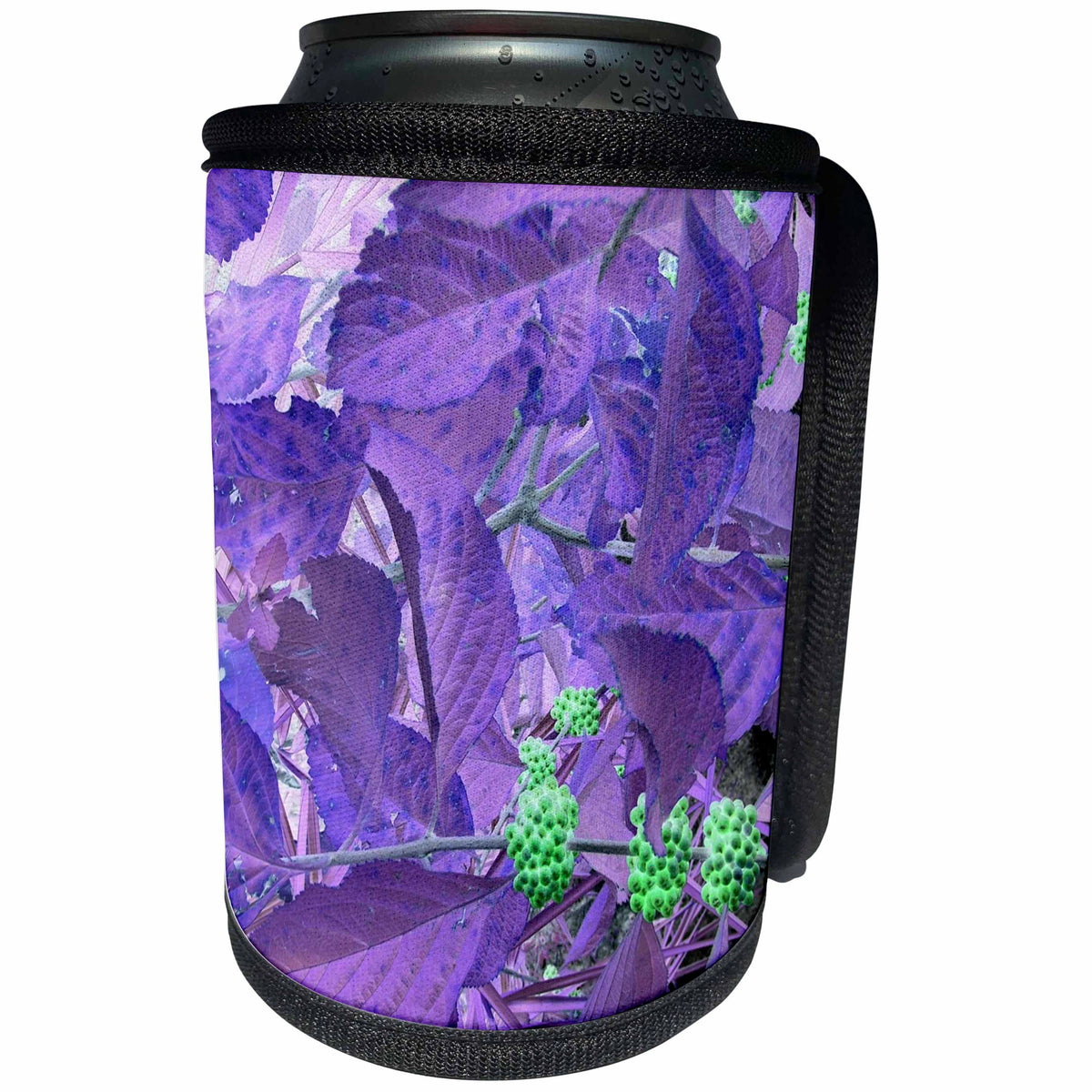 3dRose Florene Abstract Plants - Leaves Of Purple - Can Cooler Bottle Wrap (cc_26567)