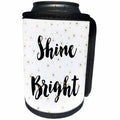 3dRose PS Chic - Gold Sparkles Shine Bright - Can Cooler Bottle Wrap (cc_265679)