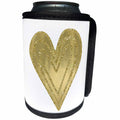 3dRose PS Chic - Gold Glam Heart - Can Cooler Bottle Wrap (cc_265680)