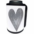 3dRose PS Chic - Silver Glam Heart - Can Cooler Bottle Wrap (cc_265681)