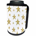 3dRose PS Chic - Chic Gold Stars - Can Cooler Bottle Wrap (cc_265692)