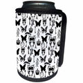 3dRose PS Chic - Black Owls and Butterflies - Can Cooler Bottle Wrap (cc_265694)