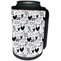 3dRose PS Chic - Black Hearts Collage - Can Cooler Bottle Wrap (cc_265695)