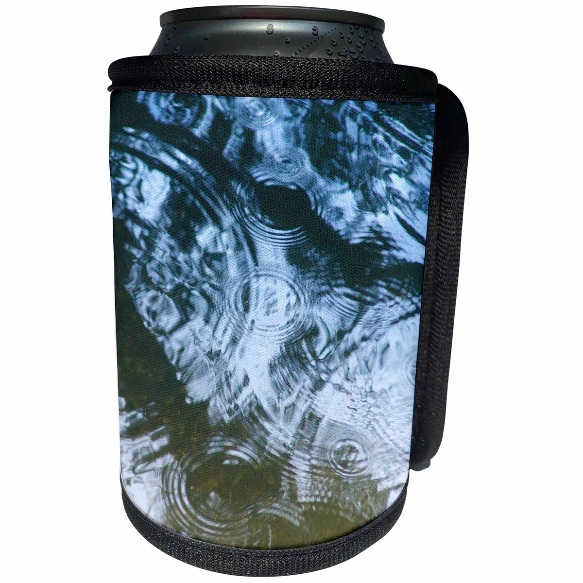 3dRose Florene Water Abstract - Rain Reflection - Can Cooler Bottle Wrap (cc_26571)