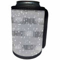 3dRose PS Chic - Silver Grey Stripes Bokeh Confetti - Can Cooler Bottle Wrap (cc_265712)