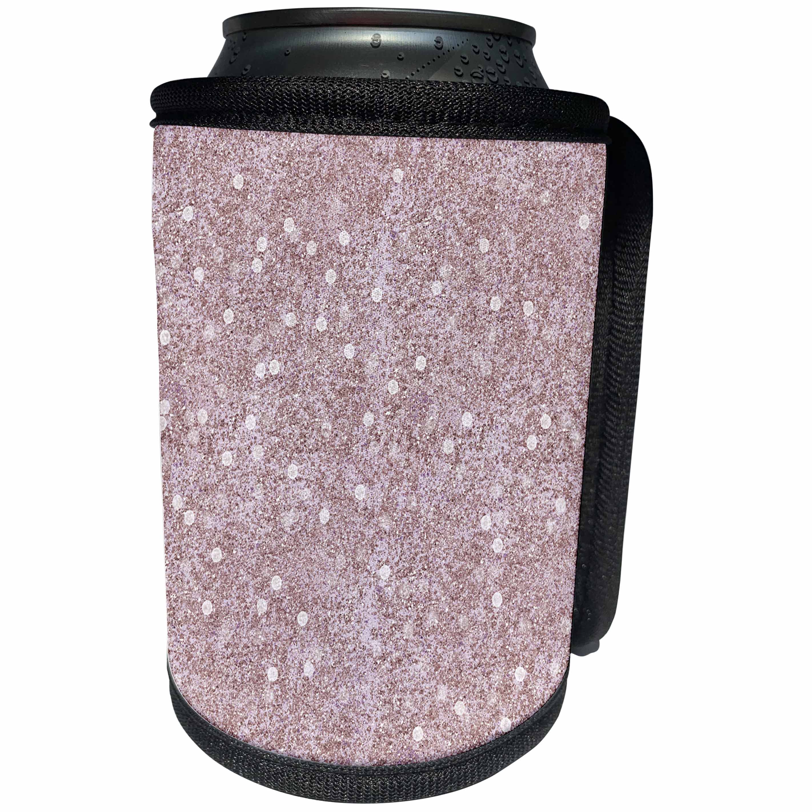 3dRose PS Chic - Pink image of Glitter Bokeh - Can Cooler Bottle Wrap (cc_265713)