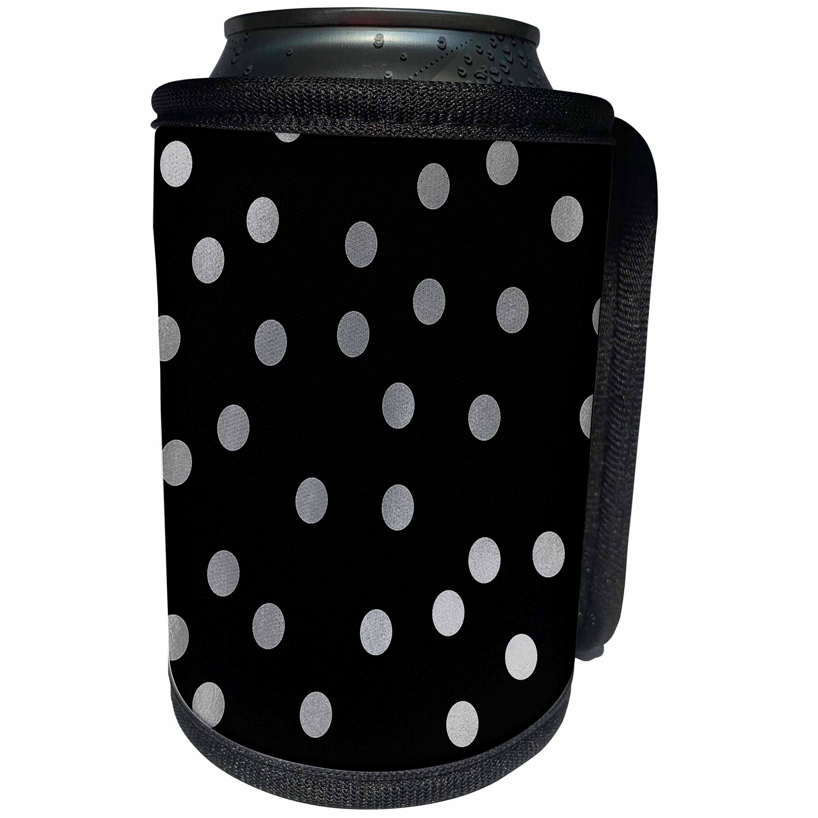 3dRose PS Chic - Black Silver Confetti - Can Cooler Bottle Wrap (cc_265726)
