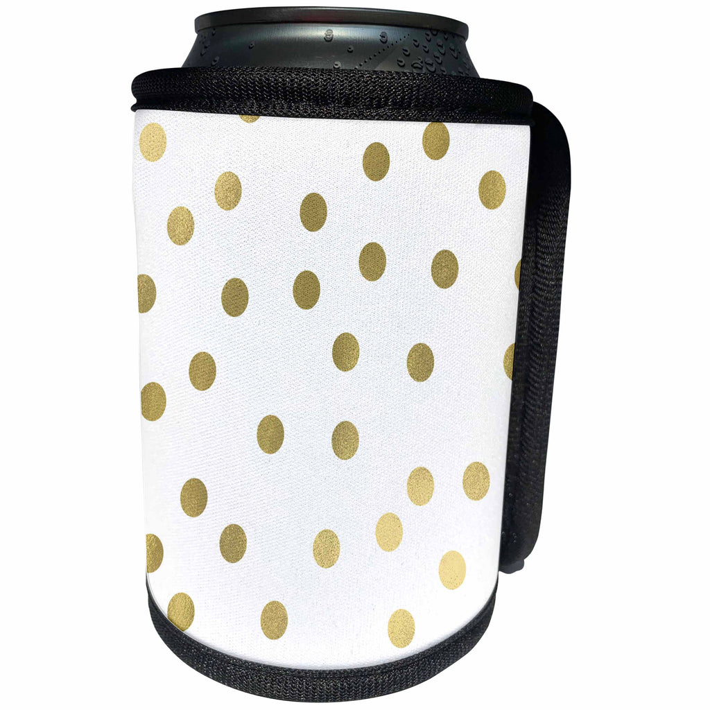 3dRose PS Chic - Gold Confetti Glam - Can Cooler Bottle Wrap (cc_265728)