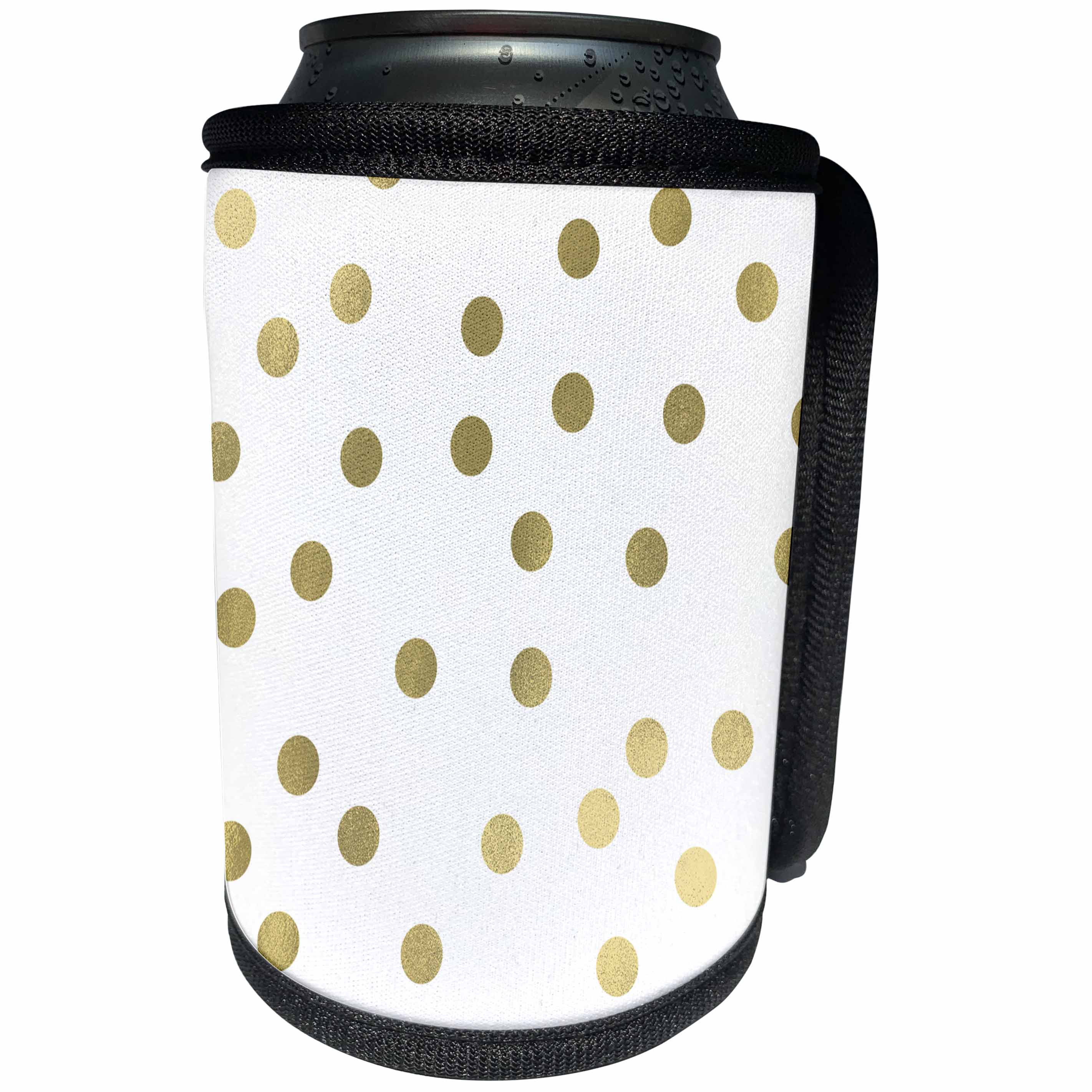 3dRose PS Chic - Gold Confetti Glam - Can Cooler Bottle Wrap (cc_265728)
