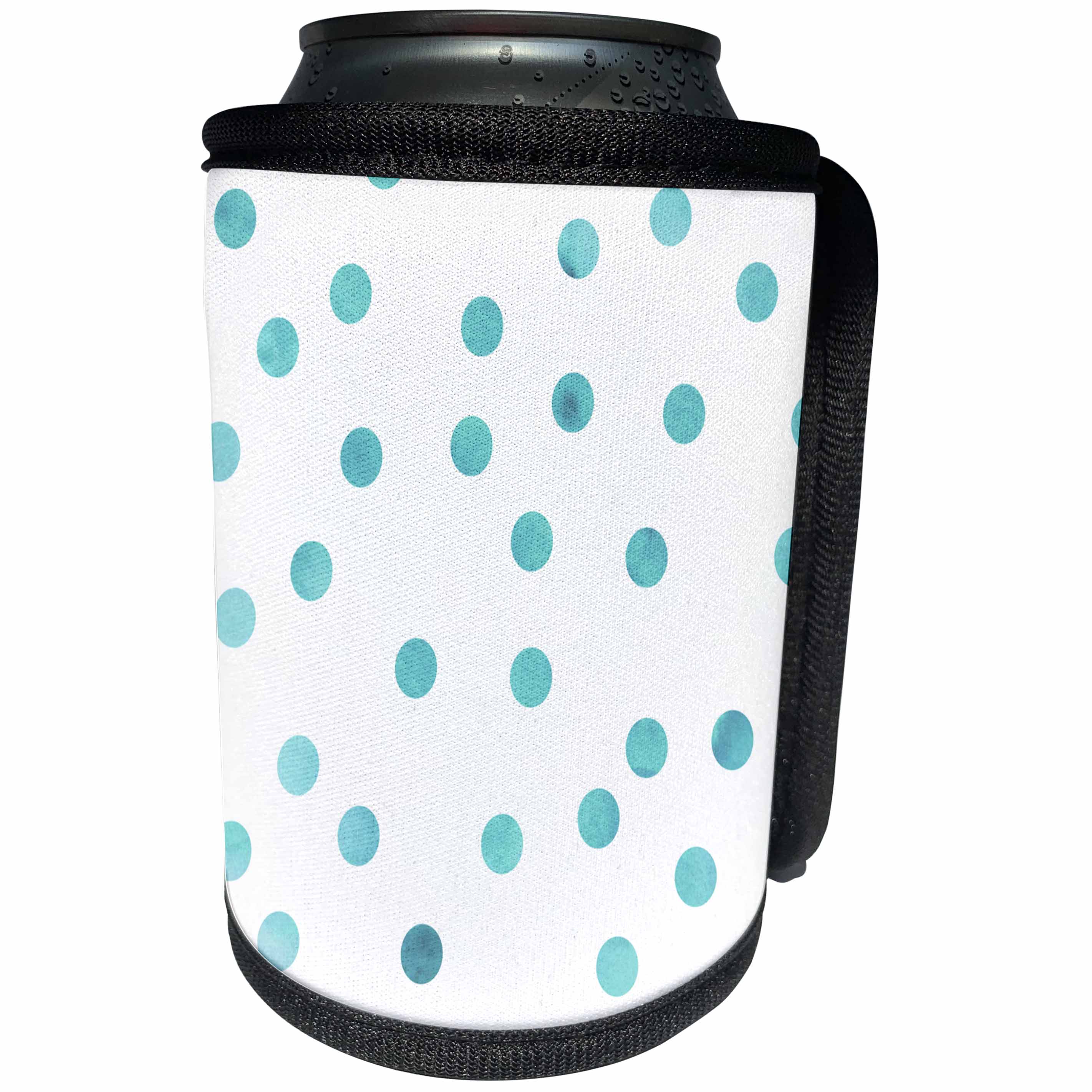 3dRose PS Chic - Aqua Watercolor Confetti - Can Cooler Bottle Wrap (cc_265729)