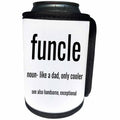 3dRose Xander funny quotes - Funcle, noun like a dad, only cooler, black lettering on white background - Can Cooler Bottle Wrap (cc_265849)